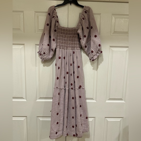 NWOT Free People Dahlia Embroidered Maxi Dress -Frost Lavender - Picture 4 of 4